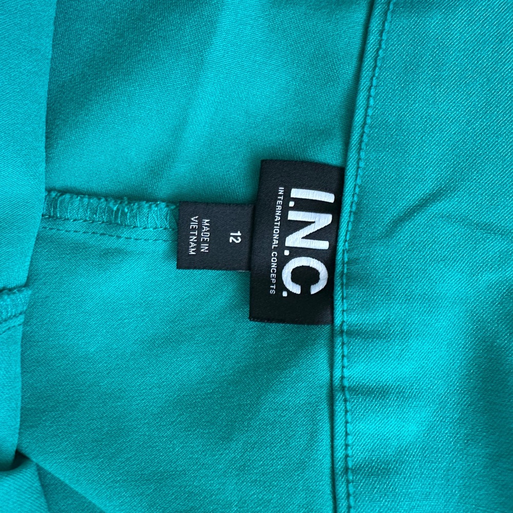 INC International Concepts Teal Stretch Ponte Shorts - Picture 2 of 4